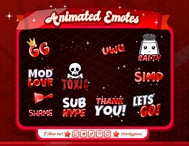 Animated Red Text Emotes V1
