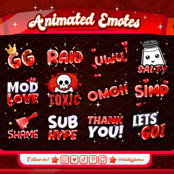 Animated Red Text Emotes V1