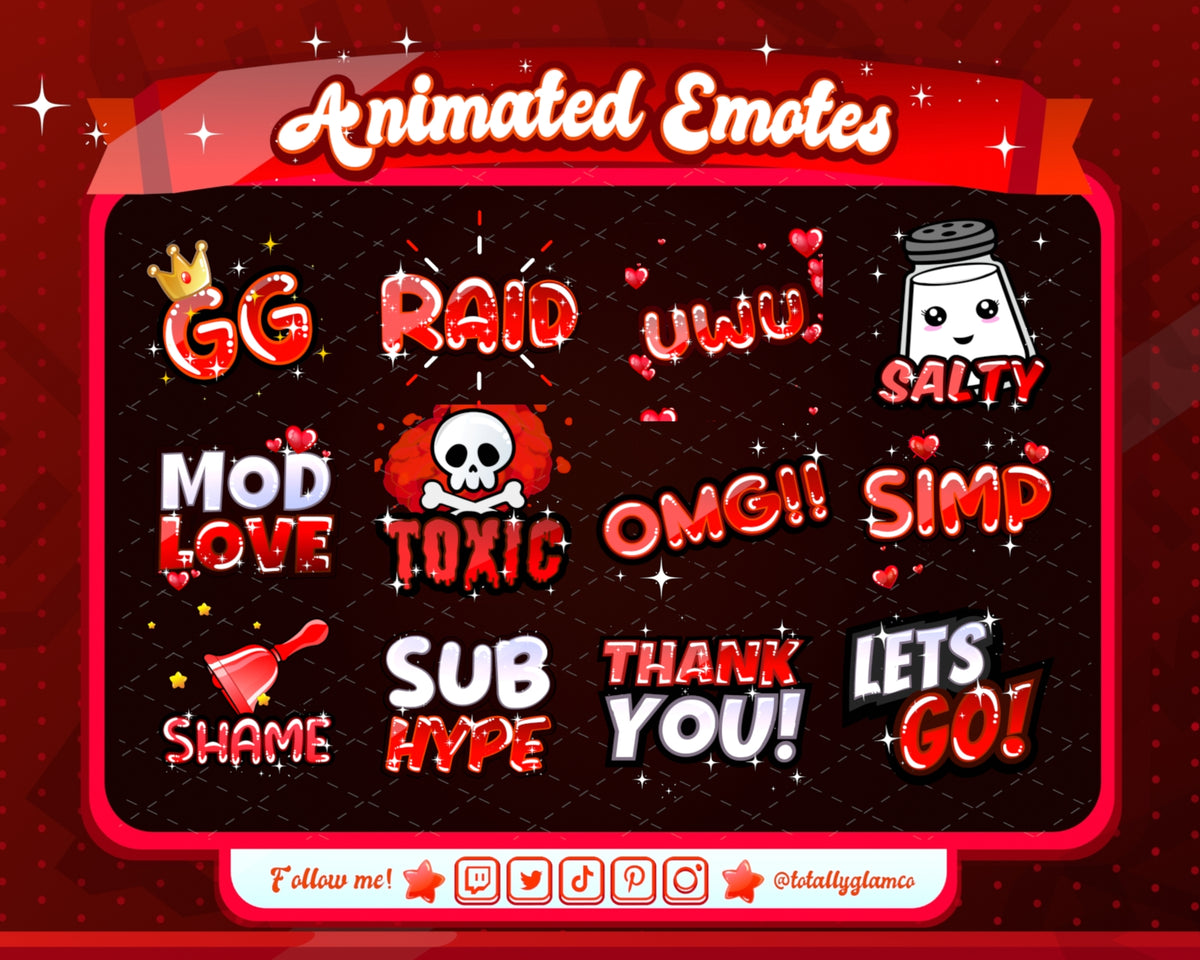 Animated Red Text Emotes V1