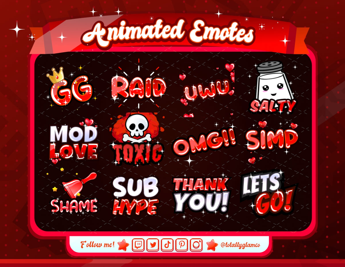 Animated Red Text Emotes V1