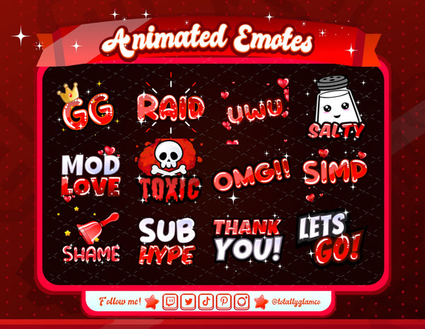 Animated Red Text Emotes V1