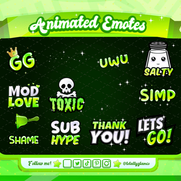 Animated Green Text Emotes V1
