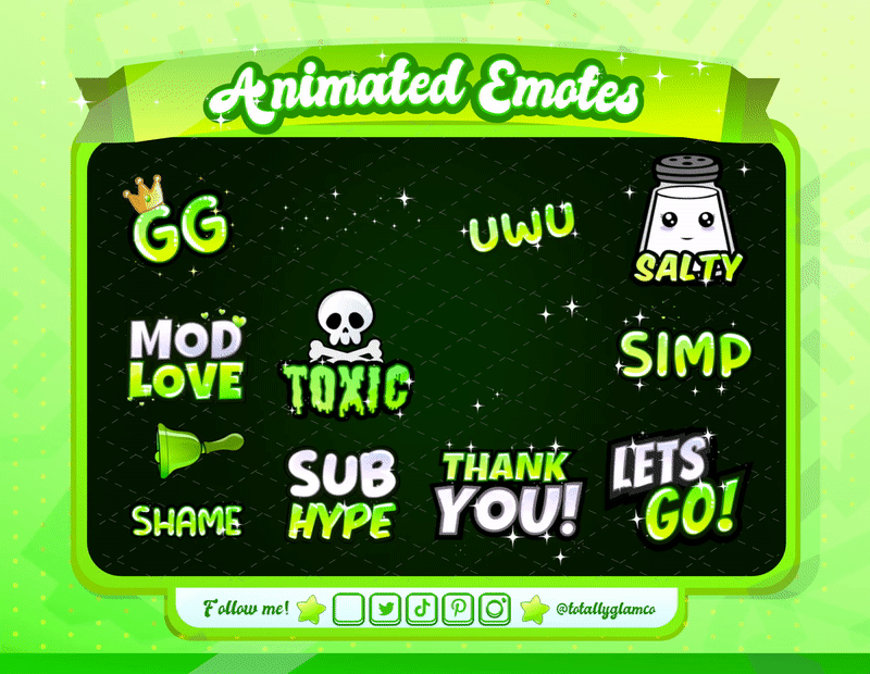 Animated Green Text Emotes V1