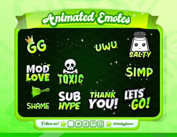 Animated Green Text Emotes V1